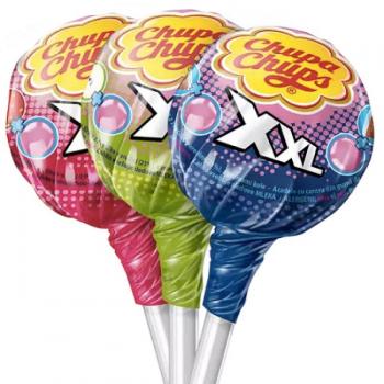 Chupa Chups Lutscher XXL mit Kaugummi-Kern im 25er T-Dsp.